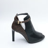 MICHAEL Michael Kors Lawson Open Toe Bootie in Black/Brown Leather  Size 7