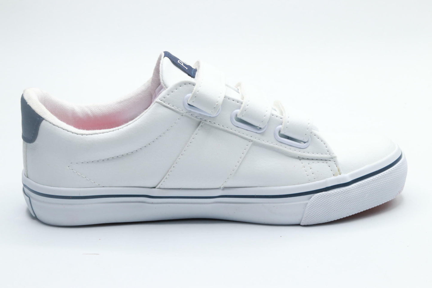 POLO RALPH LAUREN Boy's Sayer EZ (Little Kid) White Tumbled/Navy/Red Player Pony 2.5 Little Kid M