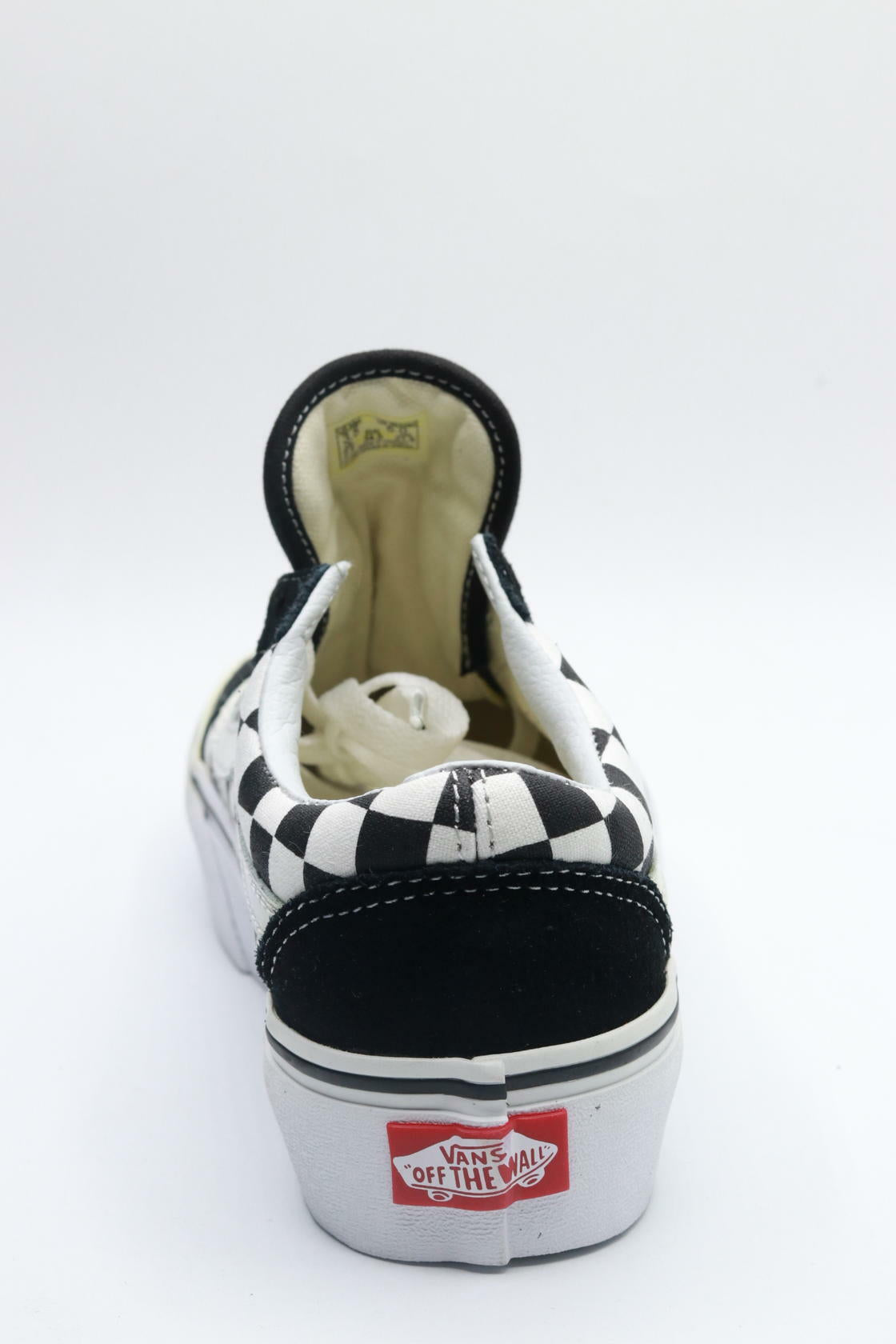 Womens 5.5 Old Skool Checkerboard Platform Trainers Black/True White