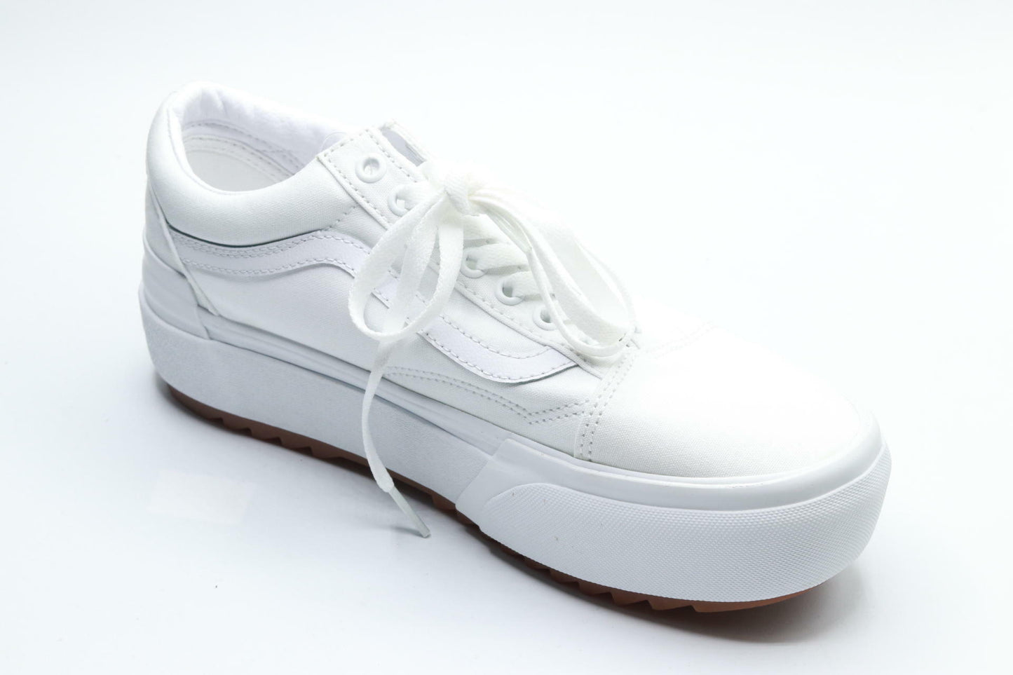Vans Women's Old Skool Stacked Sneakers, True White, 10 Medium US