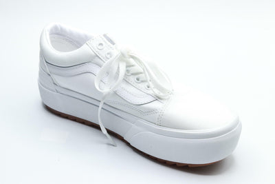 Vans Women's Old Skool Stacked Sneakers, True White, 10 Medium US