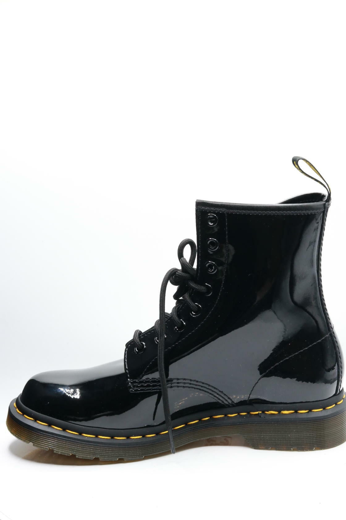 Dr. Martens Women's 1460 W Patent Leather 8 Eye Boot, Black, 8