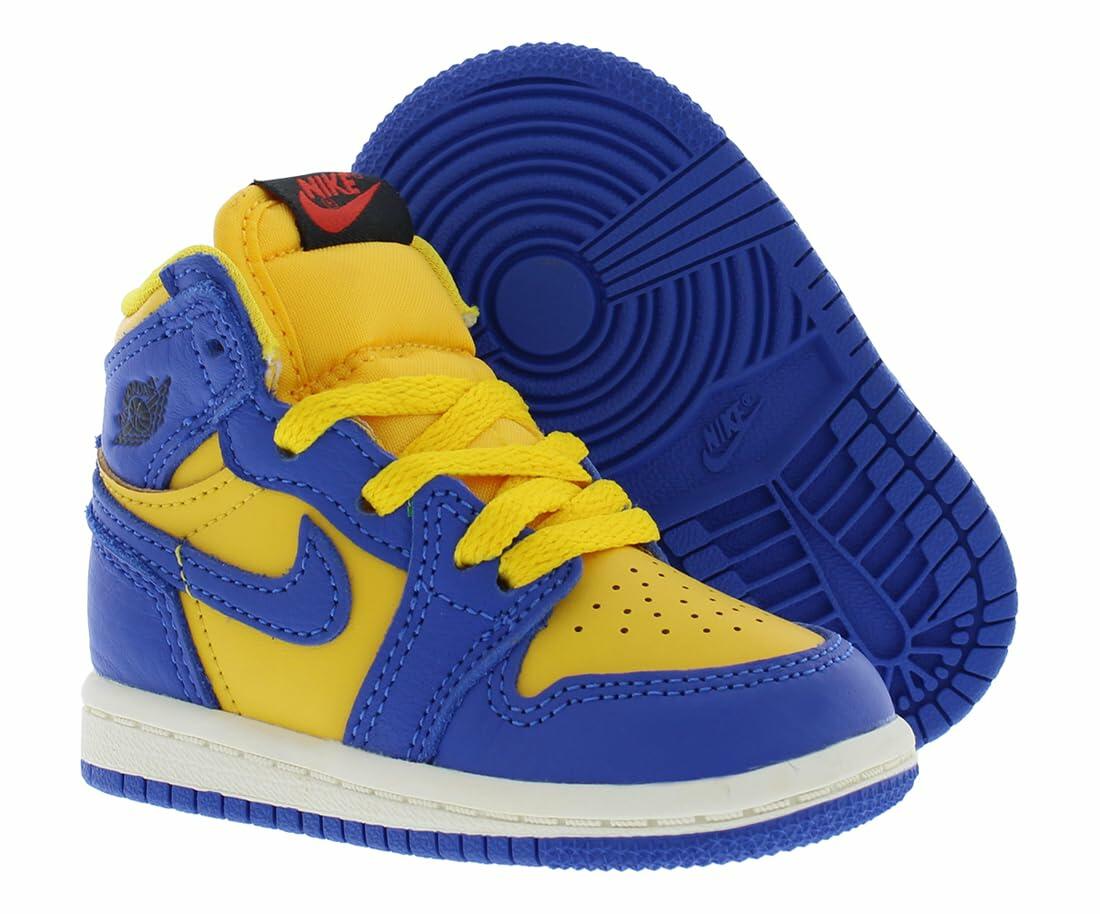 Jordan Baby Girl's 1 Retro High OG (Infant/Toddler) Varsity Maize/Game Royal/Sail 5 Toddler M