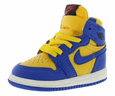 Jordan Baby Girl's 1 Retro High OG (Infant/Toddler) Varsity Maize/Game Royal/Sail 5 Toddler M