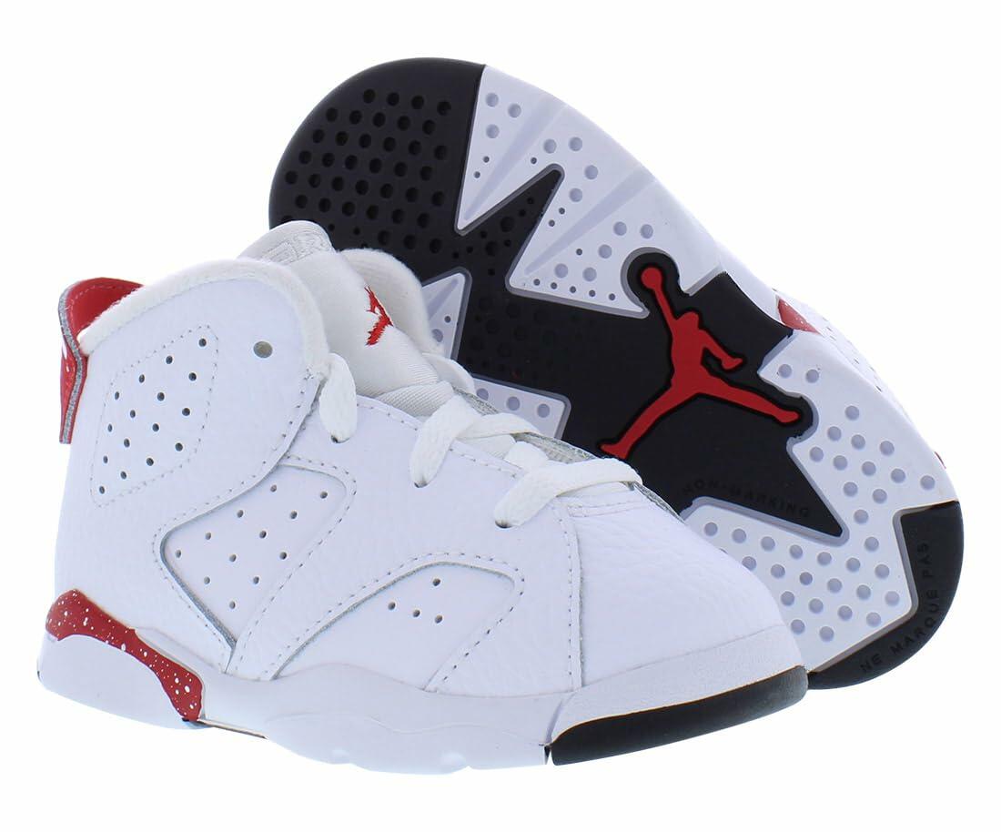 Jordan Baby Boy's 6 Retro (Infant/Toddler) White/University Red/Black 7 Toddler M
