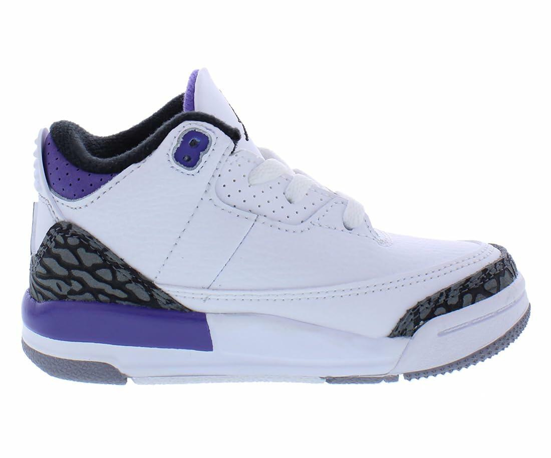 Jordan Baby Boy's 3 Retro (Infant/Toddler) White/Black/Dark Iris/Cement Grey 9 Toddler M
