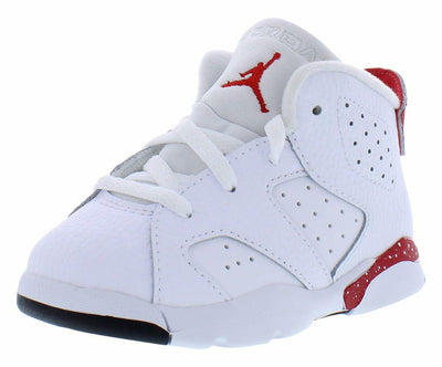 Jordan Baby Boy's 6 Retro (Infant/Toddler) White/University Red/Black 7 Toddler M