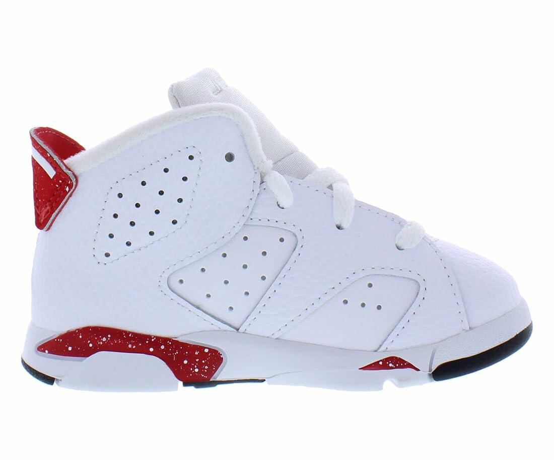 Jordan Baby Boy's 6 Retro (Infant/Toddler) White/University Red/Black 7 Toddler M