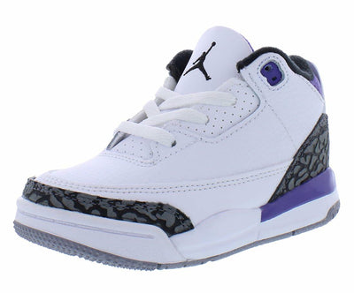 Jordan Baby Boy's 3 Retro (Infant/Toddler) White/Black/Dark Iris/Cement Grey 9 Toddler M