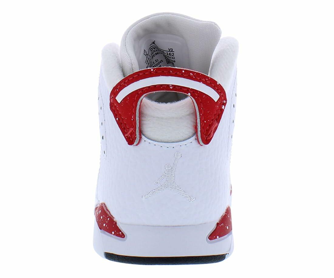 Jordan Baby Boy's 6 Retro (Infant/Toddler) White/University Red/Black 7 Toddler M