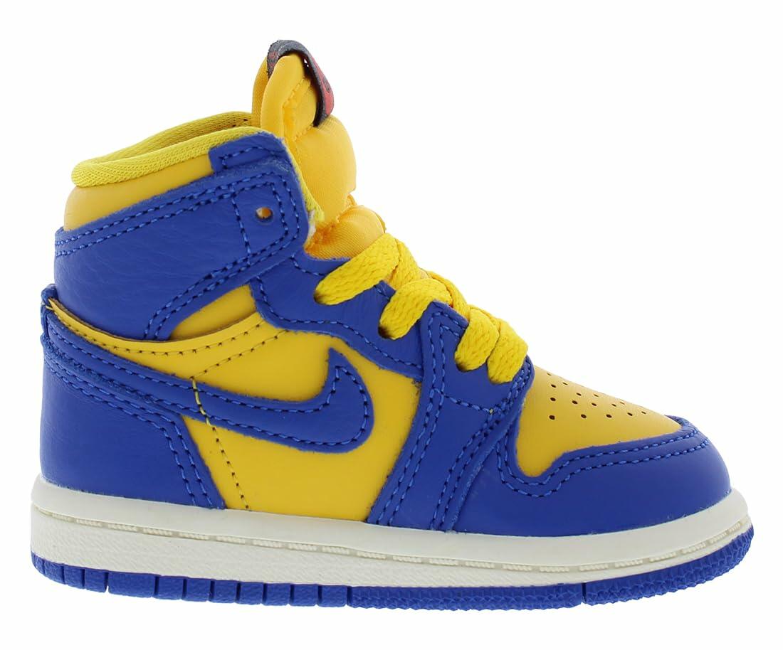 Jordan Baby Girl's 1 Retro High OG (Infant/Toddler) Varsity Maize/Game Royal/Sail 5 Toddler M