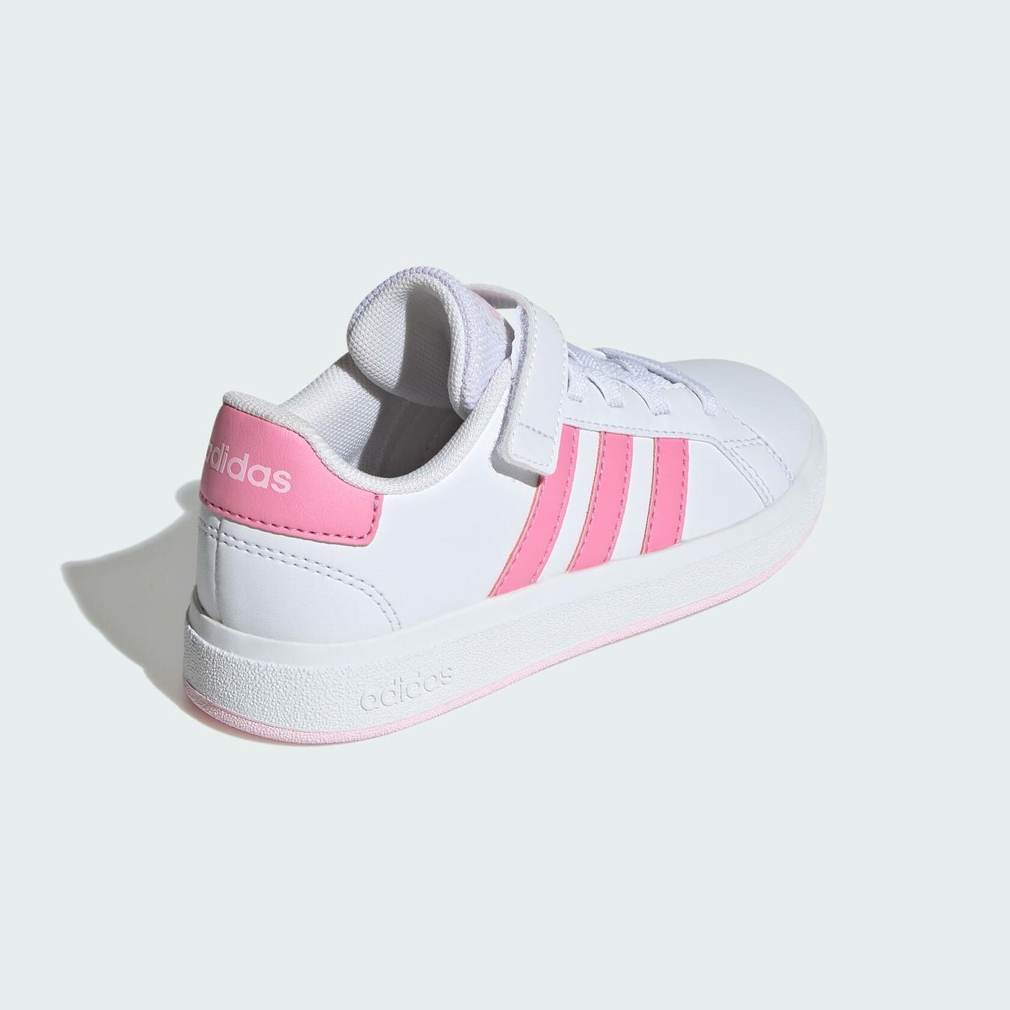 adidas Girl's Grand Court 2.0 Elastic (Little Kid/Big Kid) White/Bliss Pink/Clear Pink 2 Little Kid M