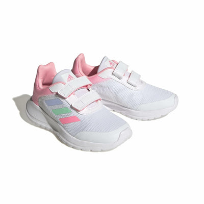 adidas Girl's Tensaur Run (Little Kid/Big Kid) White/Blue Dawn/Beam Pink 1 1 Little Kid M