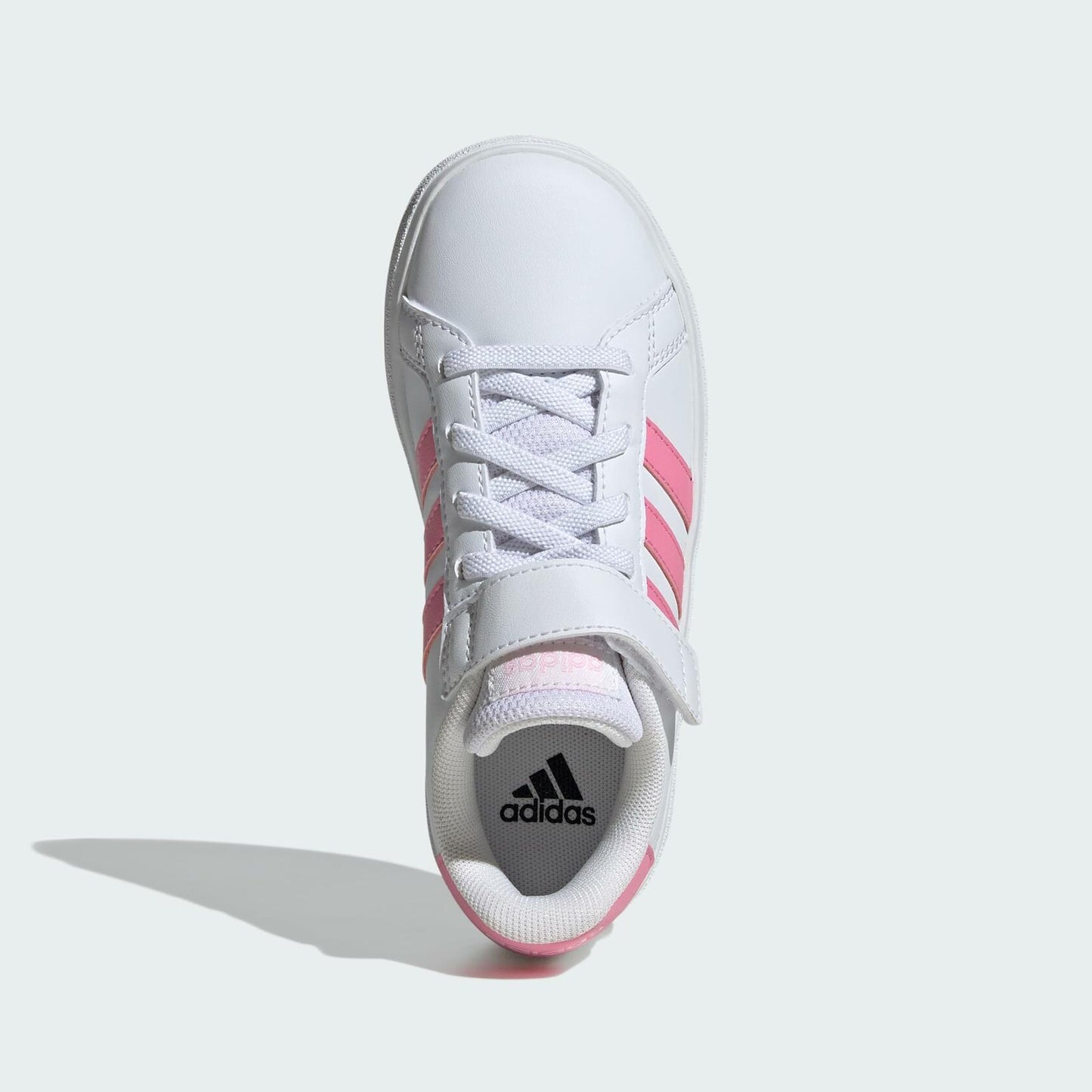 adidas Girl's Grand Court 2.0 Elastic (Little Kid/Big Kid) White/Bliss Pink/Clear Pink 2 Little Kid M