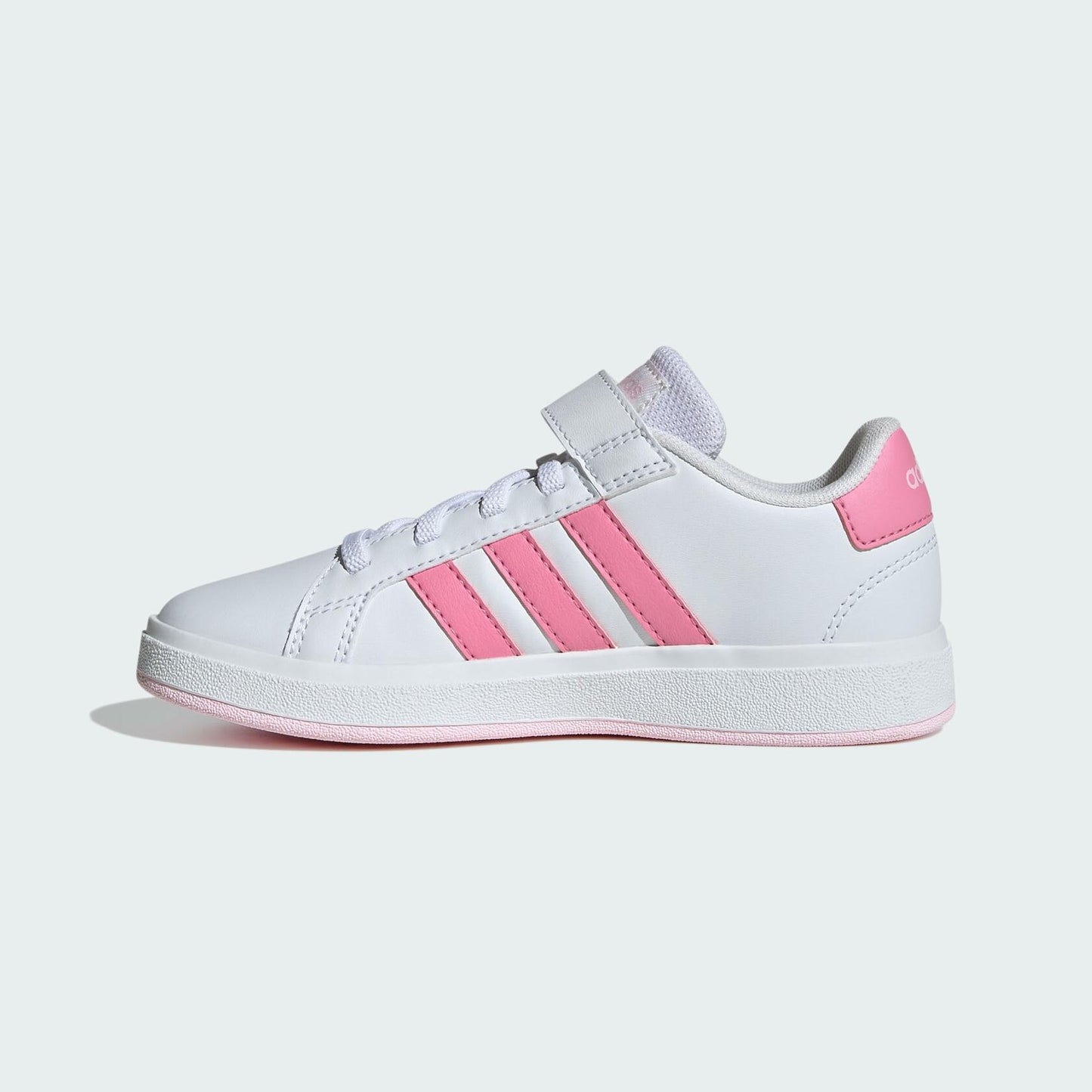 adidas Girl's Grand Court 2.0 Elastic (Little Kid/Big Kid) White/Bliss Pink/Clear Pink 2 Little Kid M