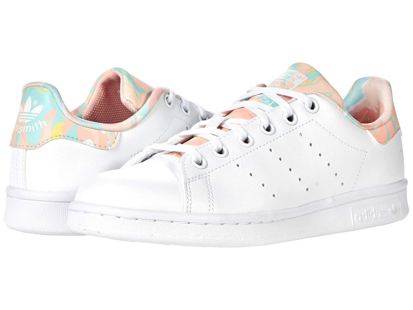 adidas Originals Girl's Stan Smith (Big Kid) White/Haze Coral/White 6 Big Kid M