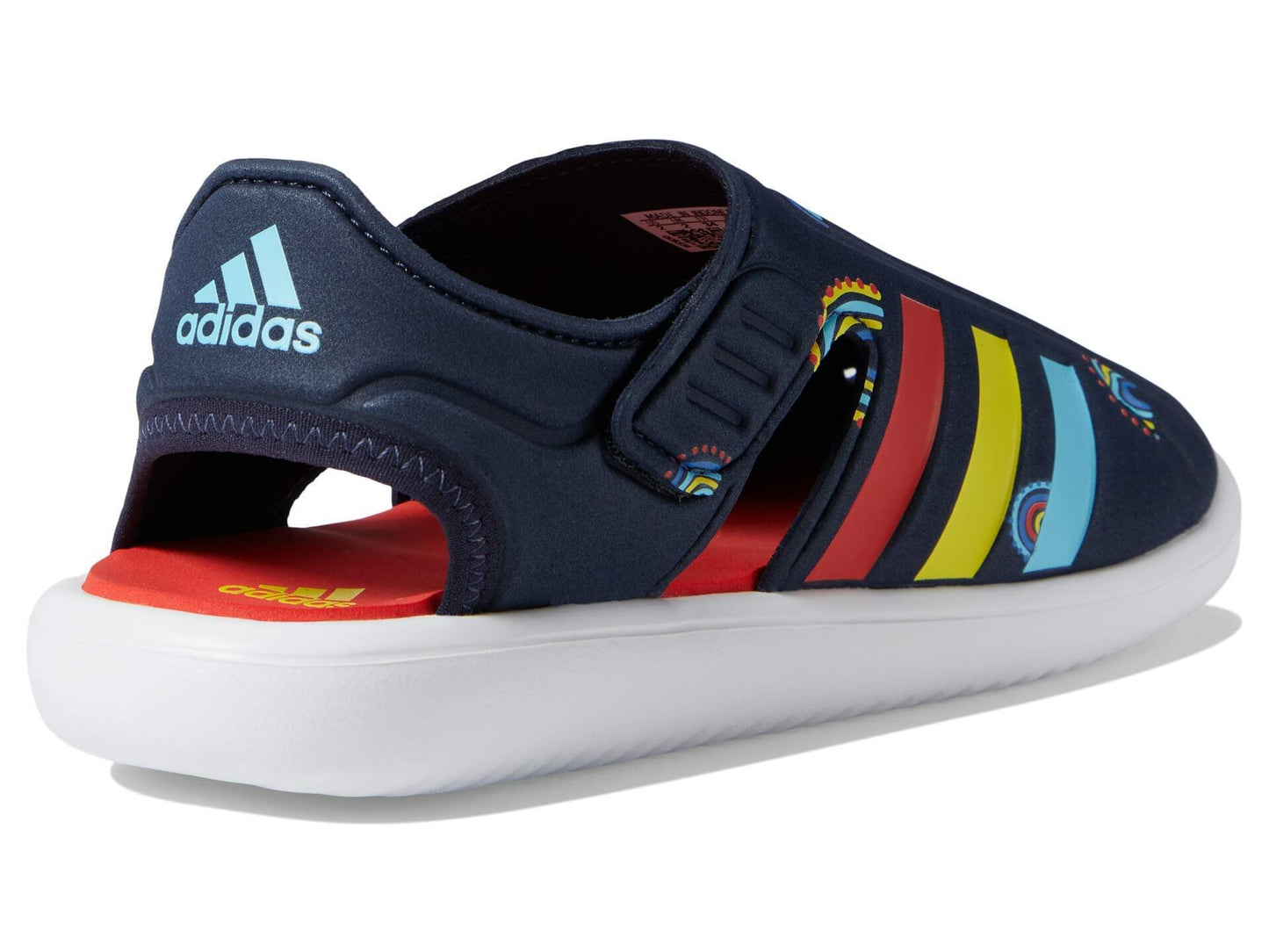 adidas Boy's Closed Toe Water Sandals (Toddler/Little Kid) Ink/Bold Orange/Impact Yellow 2 Little Kid M