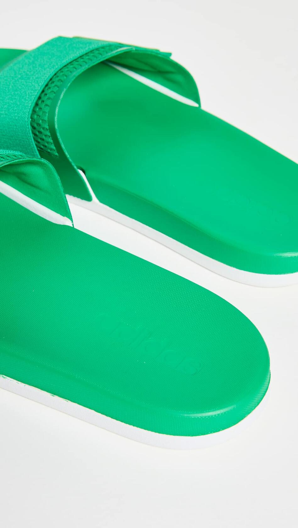 adidas by Stella McCartney Women's Slides, RichGreen/RichGreen/White, 7.5 Medium US