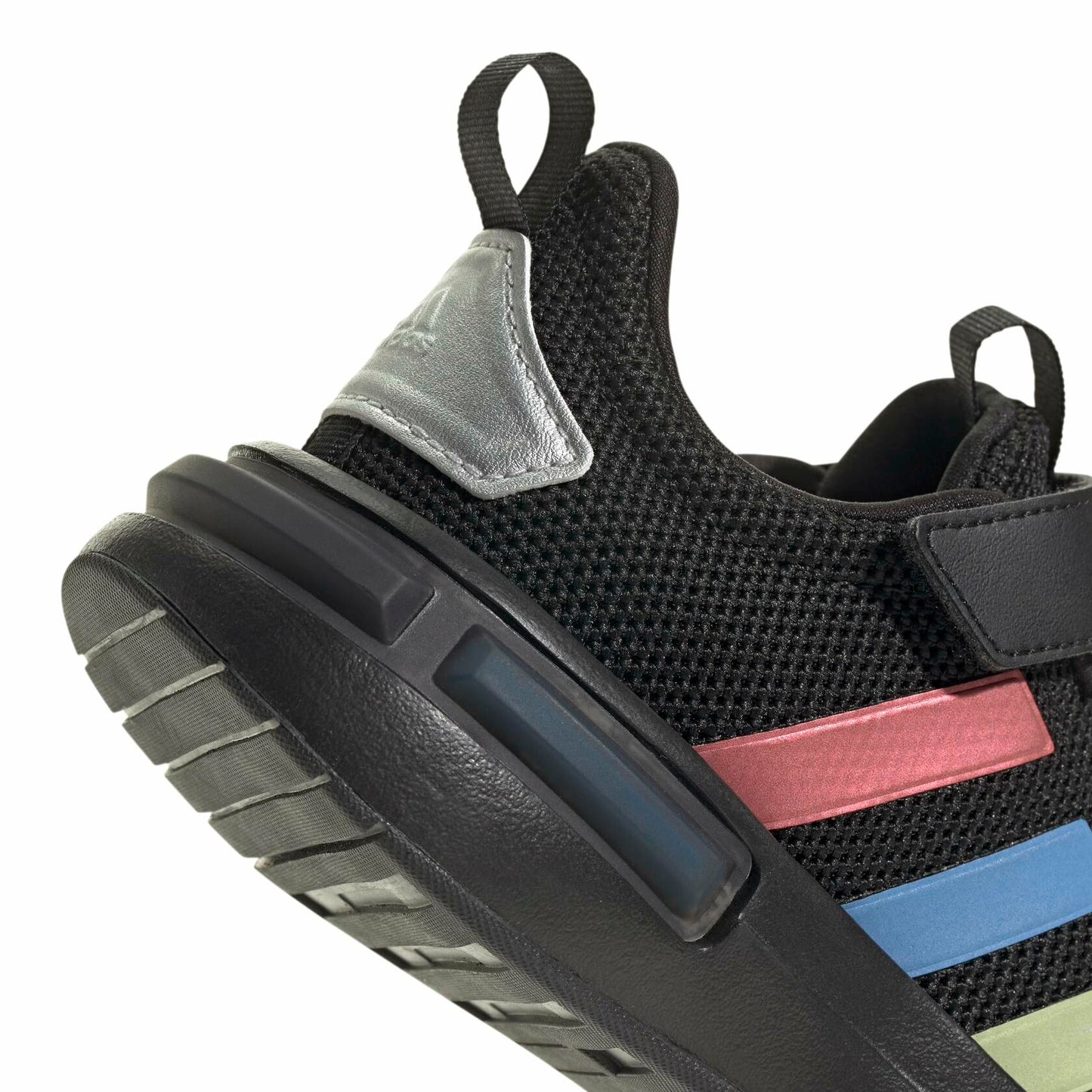 adidas Racer TR23 Elastic Lace & Strap Sneaker, Black/Silver Metallic/Black, 12.5 US Unisex Little Kid