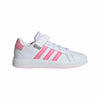 adidas Girl's Grand Court 2.0 Elastic (Little Kid/Big Kid) White/Bliss Pink/Clear Pink 2 Little Kid M