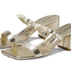 Stuart Weitzman Goldie 60 Block Slide Light Gold 8.5 B