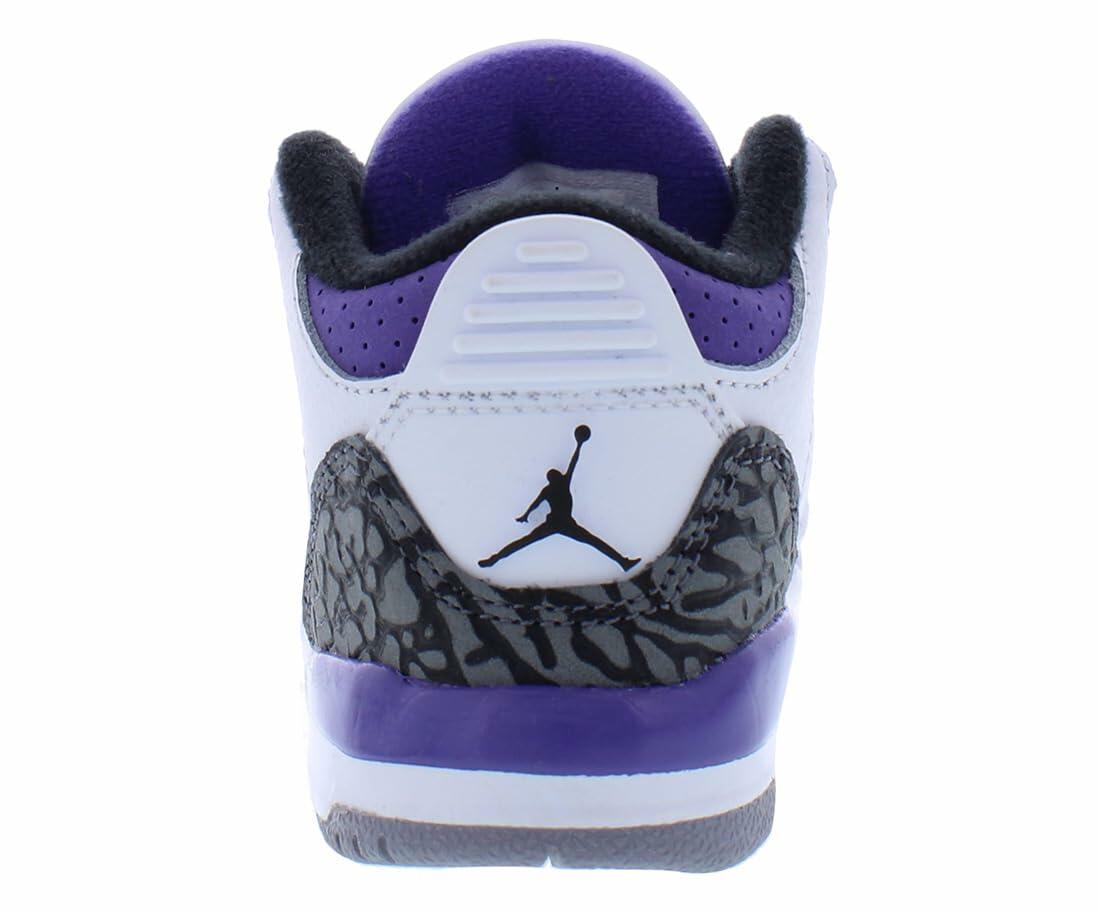 Jordan Baby Boy's 3 Retro (Infant/Toddler) White/Black/Dark Iris/Cement Grey 8 Toddler M