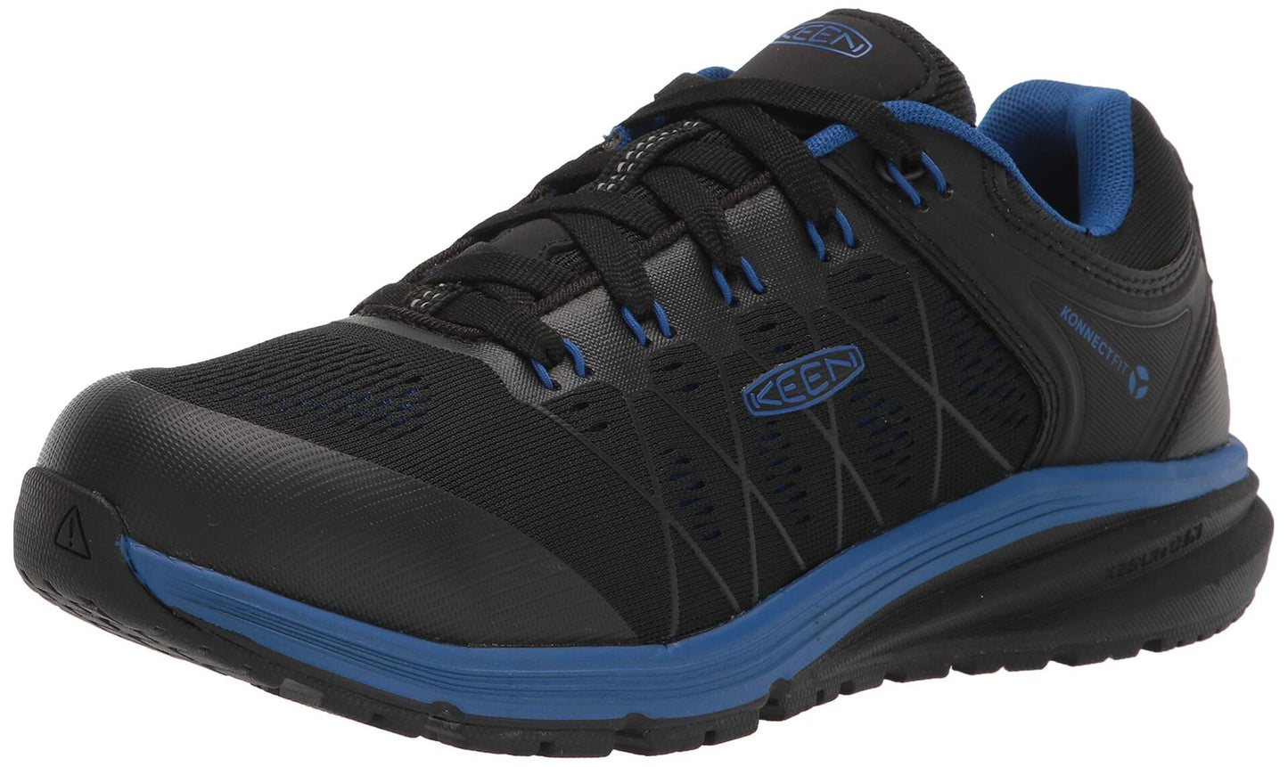 KEEN Utility Men's Vista Energy Low Soft Toe Industrial Sneaker Work, Nautical Blue/Black, 10 Wide