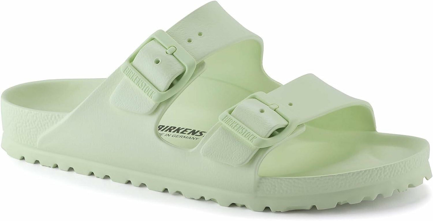 Birkenstock Unisex Arizona Essentials Slide-On Sandal, Faded Lime, 8-8.5 Narrow Women/6-6.5 Narrow Men, 39EU