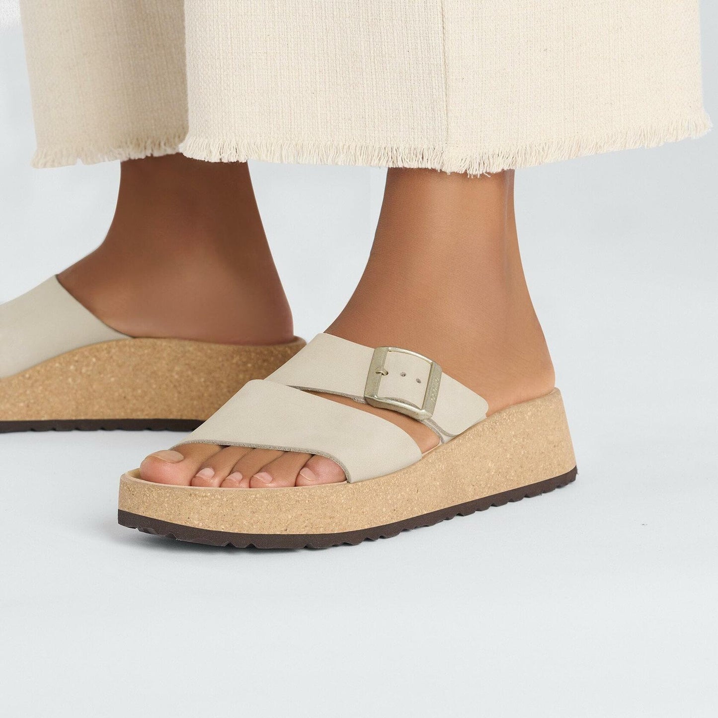 Birkenstock Women's Almina Nubuck Leather, Sandcastle, 6-6.5 US