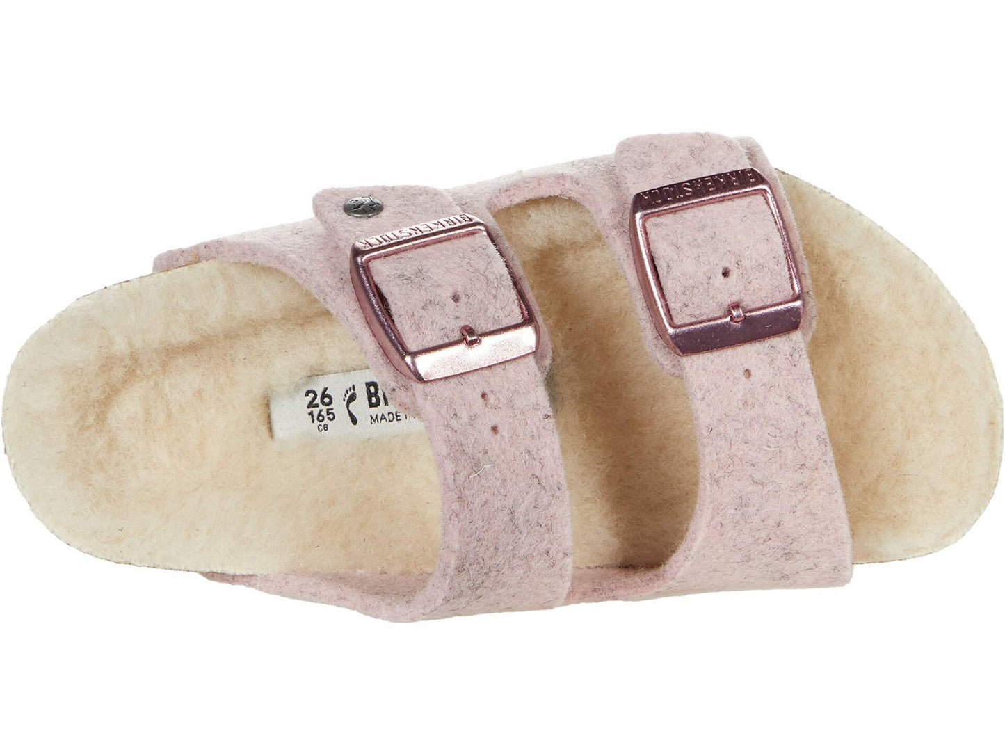 Birkenstock Arizona Happy Lamb (Toddler/Little Kids/Big Kids) Soft Pink/Natural EU 29 (US 11-11.5 Little Kid) Narrow