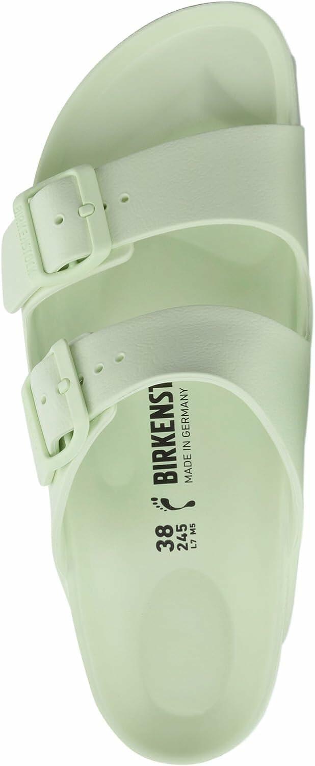 Birkenstock Unisex Arizona Essentials Slide-On Sandal, Faded Lime, 8-8.5 Narrow Women/6-6.5 Narrow Men, 39EU