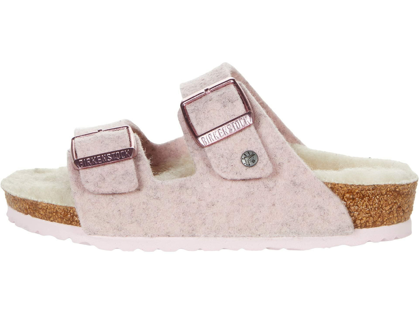 Birkenstock Arizona Happy Lamb (Toddler/Little Kids/Big Kids) Soft Pink/Natural EU 29 (US 11-11.5 Little Kid) Narrow
