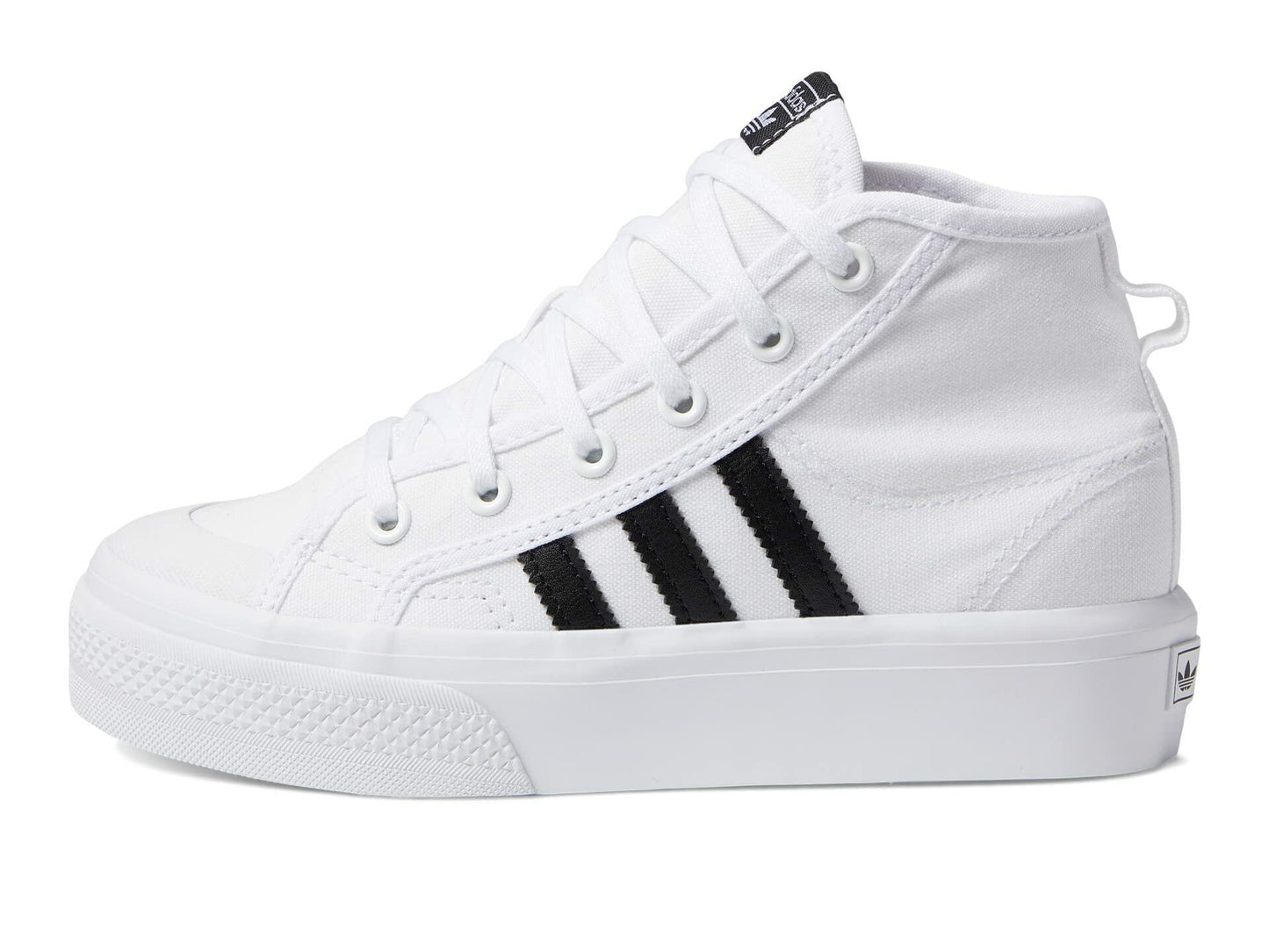 adidas Originals Girl's Nizza Platform (Little Kid) White/Black/White 13 Little Kid M