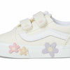 Vans Kids Old Skool V Flower (Toddler) Sneaker, Star White, 4 US Unisex