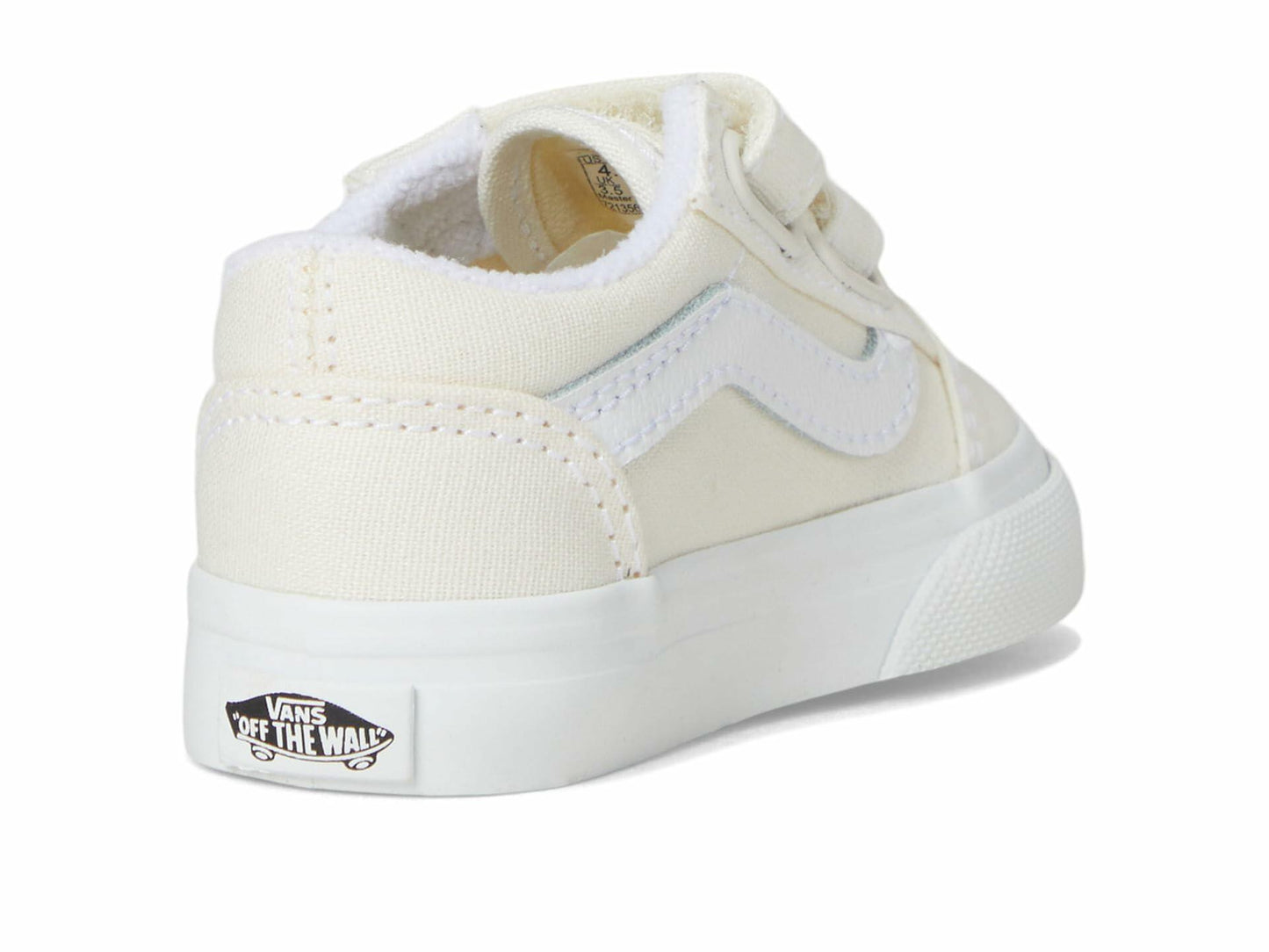 Vans Kids Old Skool V Flower (Toddler) Sneaker, Star White, 4 US Unisex