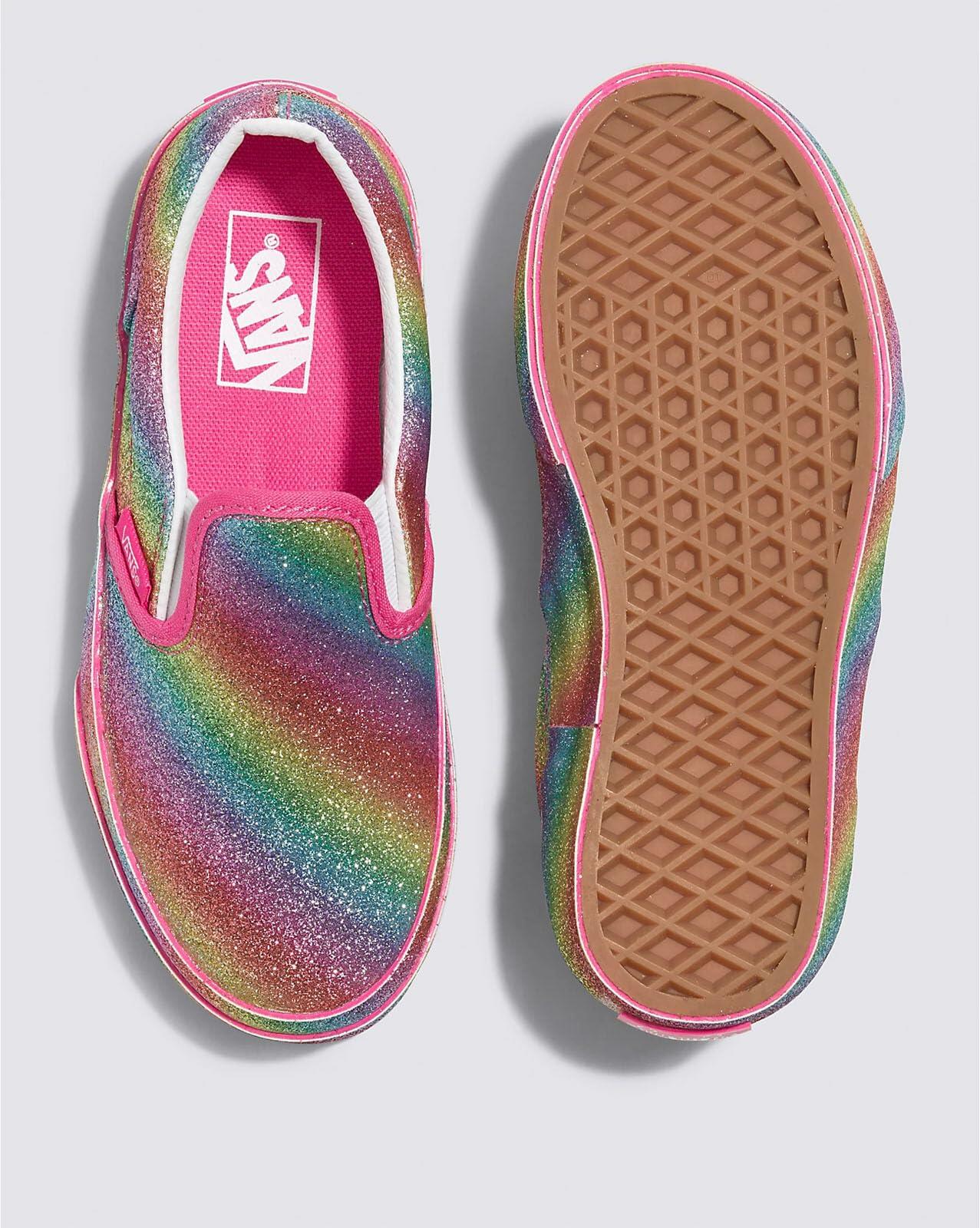 Vans - Kids Classic Slip-On Shoes, Color Rainbow, Size: 2.5 M US Little Kid