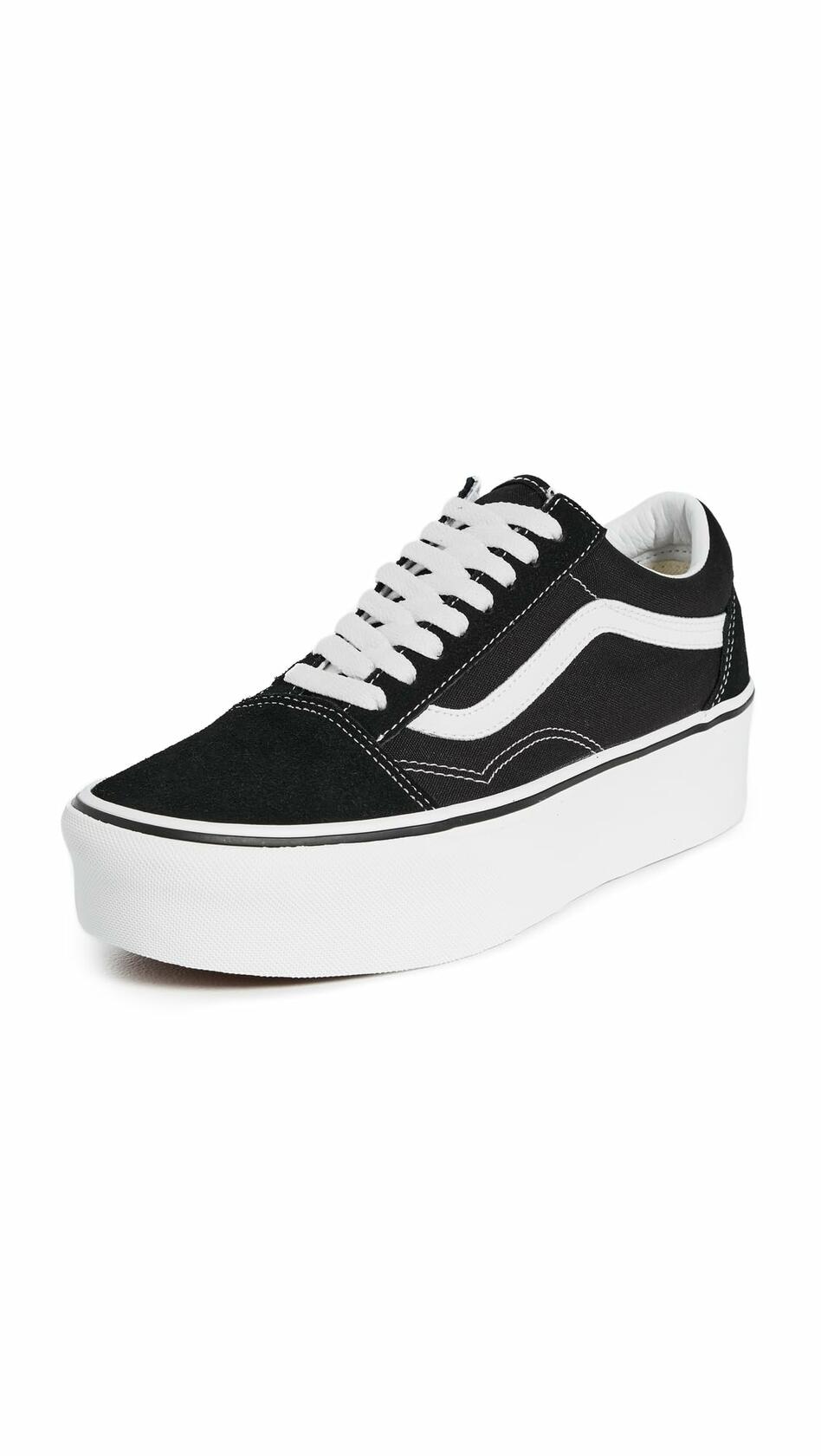 Vans UA Old Skool Stackforms, Black/True White, 11.5 US Women/10 US Men