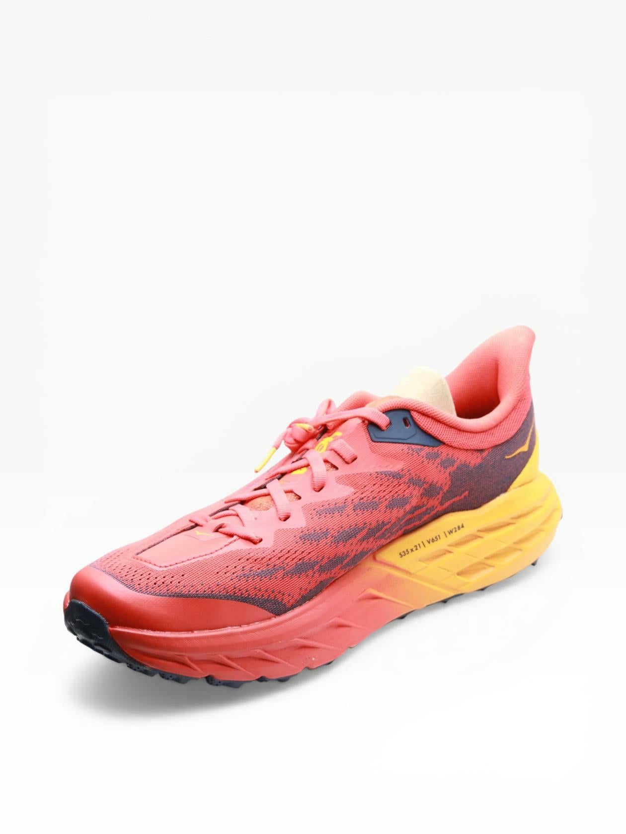 HOKA Mens Speedgoat 5 Textile Synthetic Fiesta Radiant Yellow Trainers 10 US