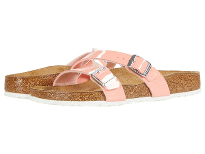 Birkenstock Women's Yao Birko-Flor Coral Peach Patent 38 N