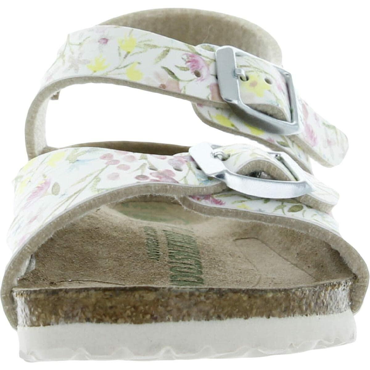 Birkenstock Girl's Florida Vegan (Toddler/Little Kid/Big Kid) Watercolor Flower White Birko-Flor™ EU 33 (US 2-2.5 Little Kid) Narrow