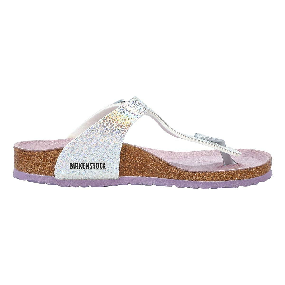 Birkenstock Children's Gizeh Microfiber Disco Ball Silver 34 N