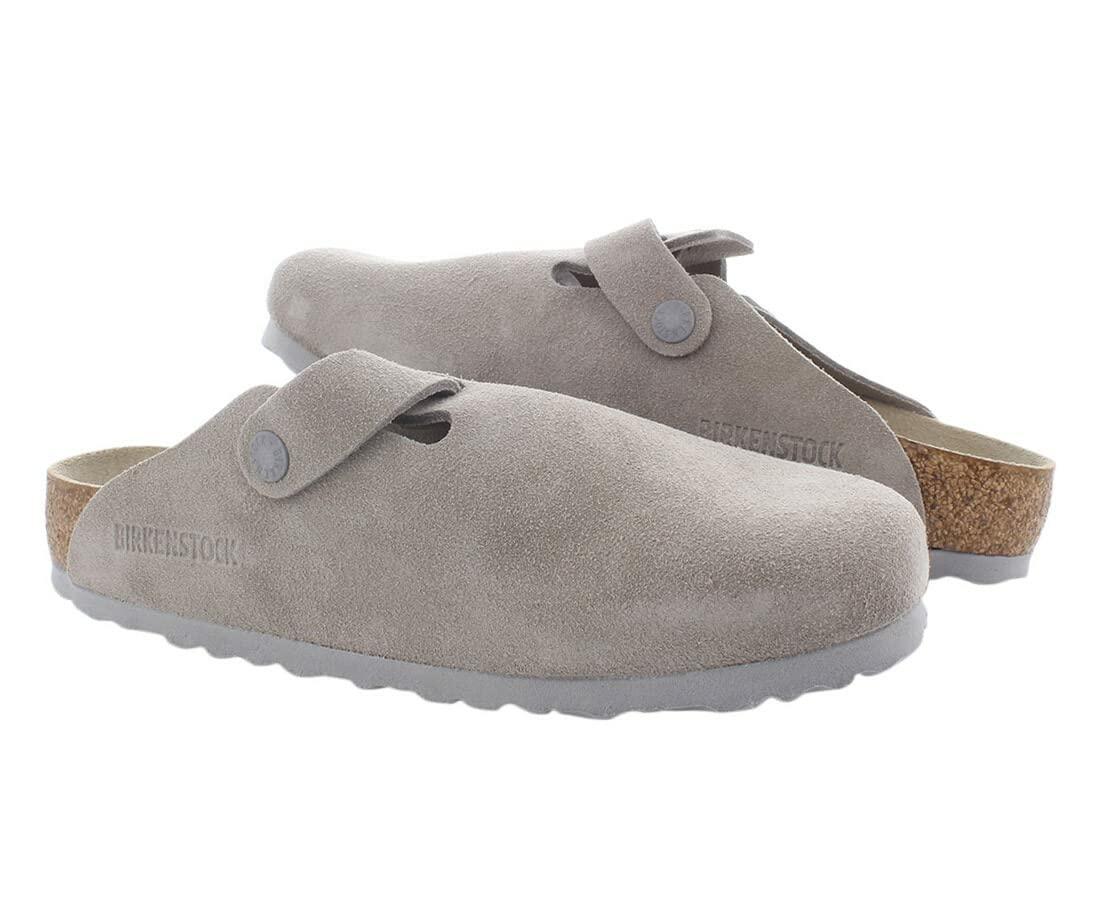 Birkenstock Boston Soft Footbed (Unisex) Stone Coin Suede EU 39 (US Men's 6-6.5, Women's 8-8.5) Regular