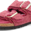 Birkenstock Arizona Shearling Suede Leather Narrow Women | Maroon (1020464) (7, Maroon)