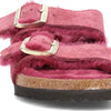 Birkenstock Arizona Shearling Suede Leather Narrow Women | Maroon (1020464) (7, Maroon)