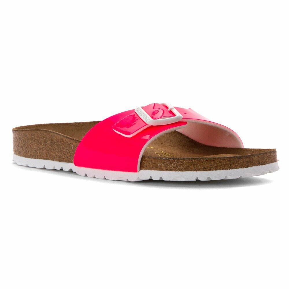 Birkenstock Women's Madrid Neon Pink Patent Birko-Flor 37 N