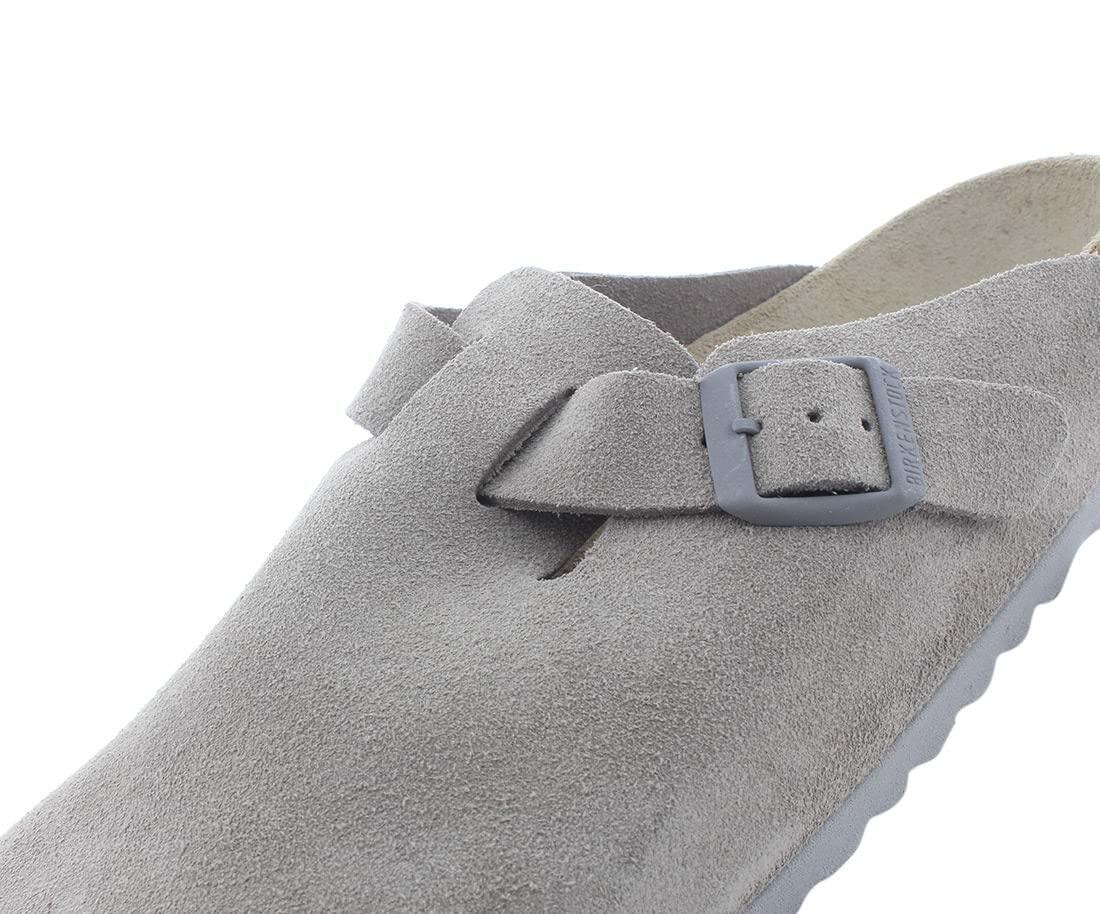 Birkenstock Boston Soft Footbed (Unisex) Stone Coin Suede EU 39 (US Men's 6-6.5, Women's 8-8.5) Regular