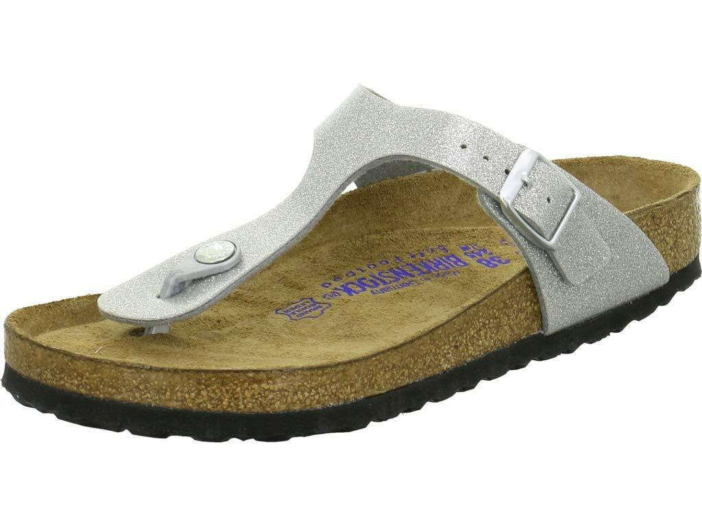 Birkenstock Womens Gizeh Magic Galaxy Beach Glitter Open Toe Sandals - Silver - 5