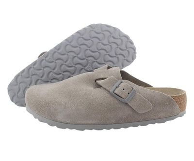 Birkenstock Boston Soft Footbed (Unisex) Stone Coin Suede EU 39 (US Men's 6-6.5, Women's 8-8.5) Regular