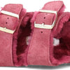 Birkenstock Arizona Shearling Suede Leather Narrow Women | Maroon (1020464) (7, Maroon)