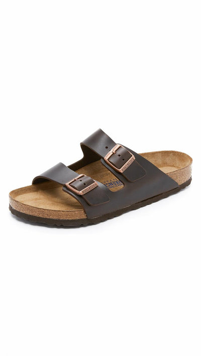 Birkenstock Unisex Arizona Soft Footbed Sandal, Brown Amalfi Leather, 40 M EU/9-9.5 B(M) US Women/7-7.5 B(M) US Men